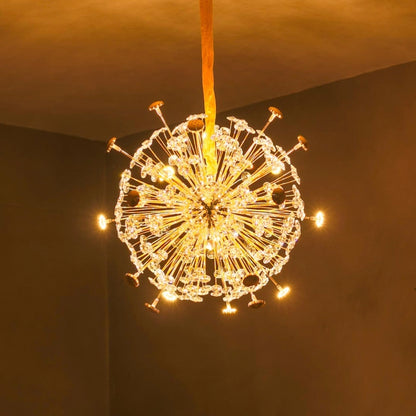 Dandelion Crystal Chandelier - Modern Industrial Hanging Fixture