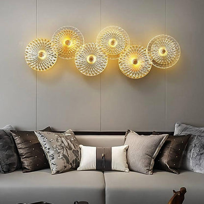 Modern Golden Glass LED Wall Art Lamp - Warm White Elegant Lighting