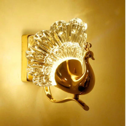 Luxury Acrylic Wall Lamps – Gold Peacock Design Lighting Fixtures for Bedside & Living Room