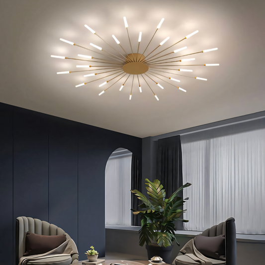 Elegant Light Gold Acrylic LED Chandelier - Modern Design for Stylish Spaces