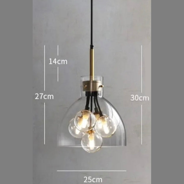 European Pendant Lighting Fixture with Clear Glass - Elegant Hanging Light for Timeless Decor