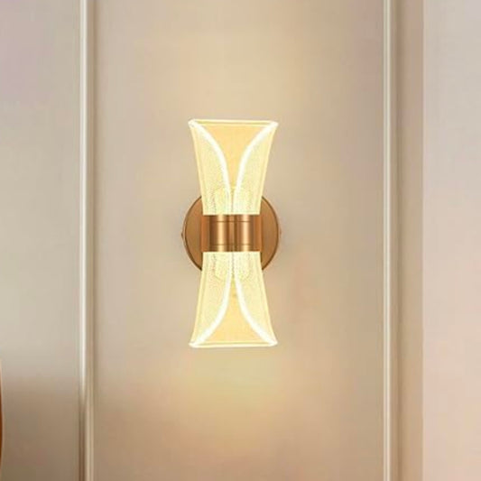 STODE® Decorative Copper Finish Wall Light - Geometric Pattern Shade LED Bracket Lamp for Stylish Interior Lighting