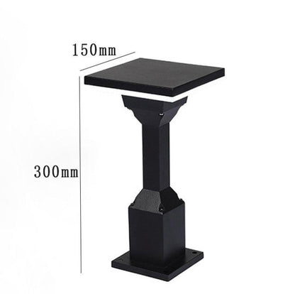 LED Modern Pillar Light - Black Gate Lamp with E27 Lantern Post, Warm White Lighting for Outdoor Decor