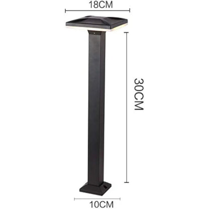 LED Outdoor Path Light - Black Cast Aluminum, Waterproof IP65, 40 cm Height, 12W, 3000K Garden Lamp/Bollard Light/Post Light/Floor Lamp