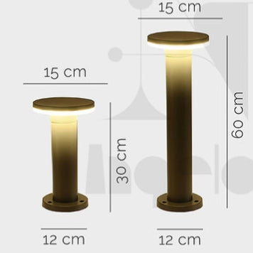 Sleek Circular Bollard Light - Modern Outdoor Lighting Fixture for Pathways and Garden Decor