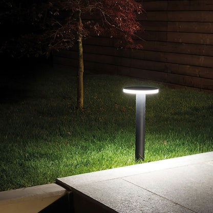 Sleek Circular Bollard Light - Modern Outdoor Lighting Fixture for Pathways and Garden Decor