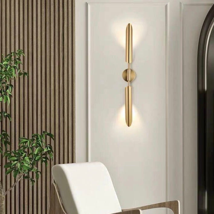 Postmodern Gold Double Shade Wall Light - Stylish Lighting Fixture for Contemporary Home Decor