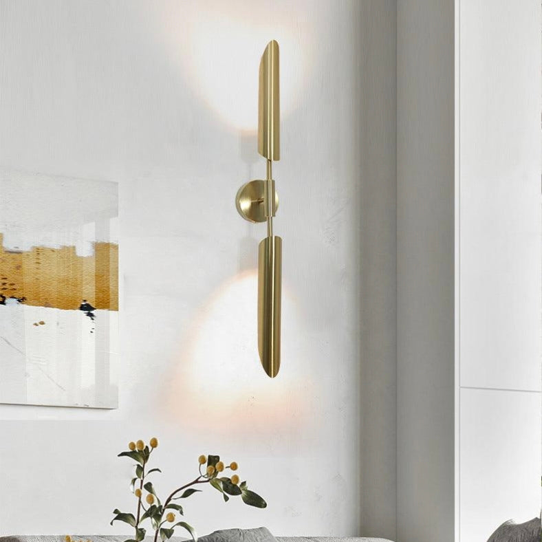 Postmodern Gold Double Shade Wall Light - Stylish Lighting Fixture for Contemporary Home Decor