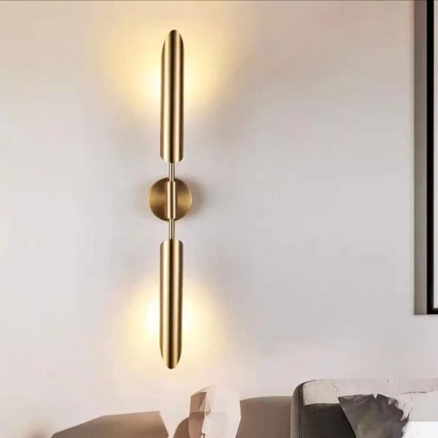 Postmodern Gold Double Shade Wall Light - Stylish Lighting Fixture for Contemporary Home Decor