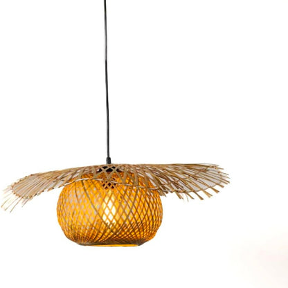 Spiderweb Globe Bamboo Hanging Lamp - Stylish Pendant Light for Unique Home Decor