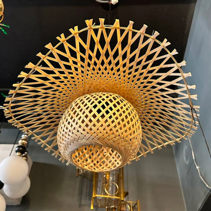 Spiderweb Globe Bamboo Hanging Lamp - Stylish Pendant Light for Unique Home Decor