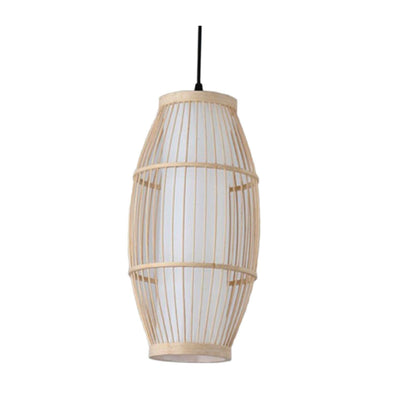 Chinese Style Bamboo Chandelier - Decorative E27 Retro Lighting Fixture for Aisle, 11.8x27.6 inches