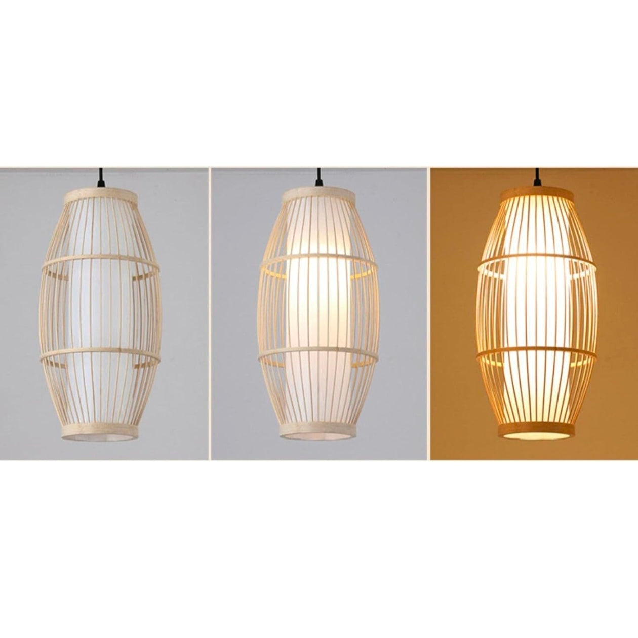 Chinese Style Bamboo Chandelier - Decorative E27 Retro Lighting Fixture for Aisle, 11.8x27.6 inches