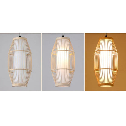 Chinese Style Bamboo Chandelier - Decorative E27 Retro Lighting Fixture for Aisle, 11.8x27.6 inches