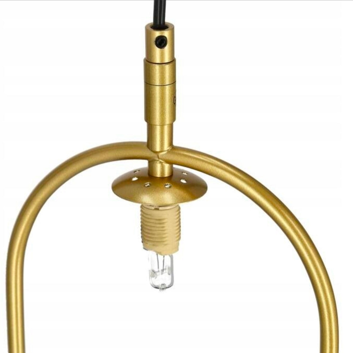 Gold Pendant Lamp with White Shade - Stylish Corded Lighting Fixture for Modern Home Decor