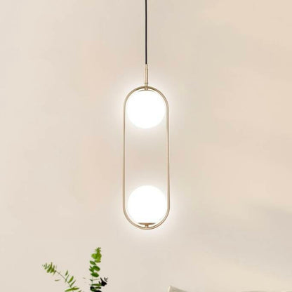 Gold Pendant Lamp with White Shade - Stylish Corded Lighting Fixture for Modern Home Decor