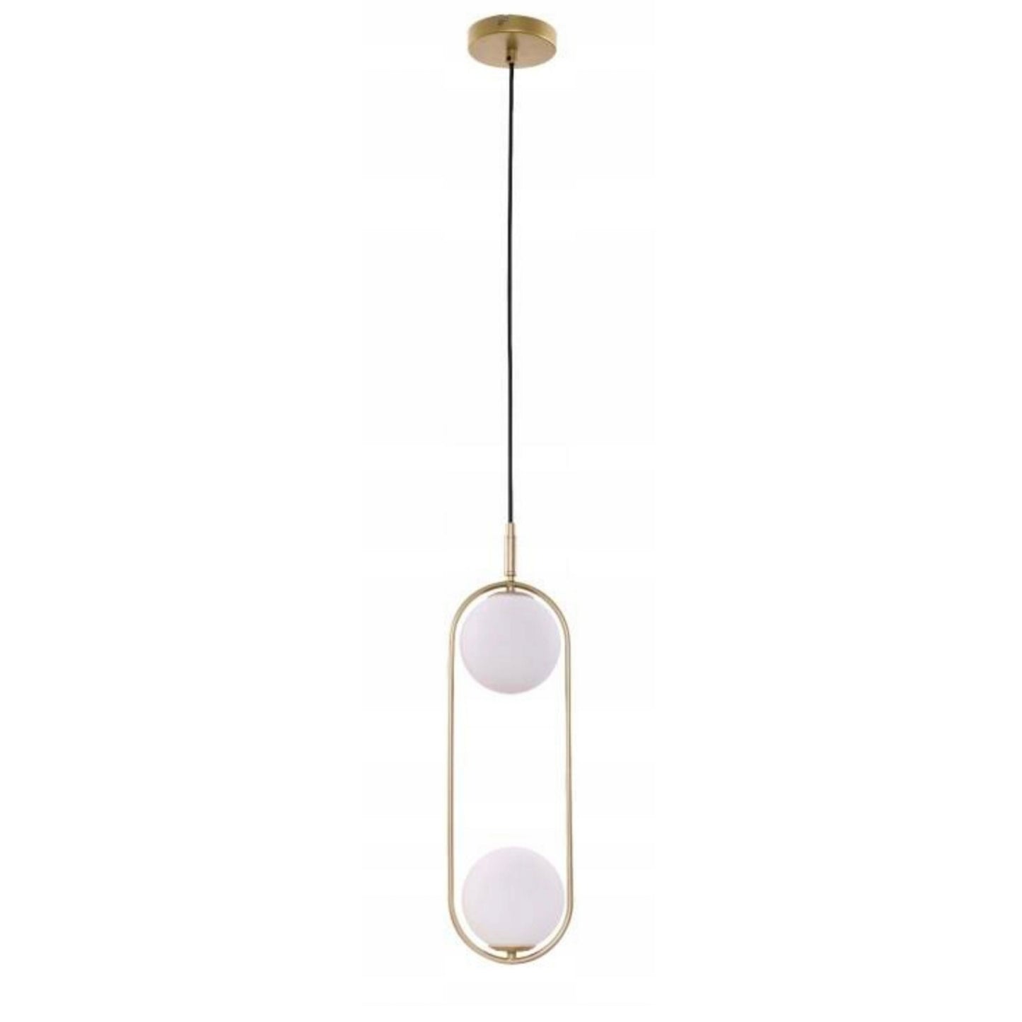 Gold Pendant Lamp with White Shade - Stylish Corded Lighting Fixture for Modern Home Decor