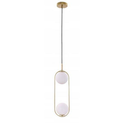 Gold Pendant Lamp with White Shade - Stylish Corded Lighting Fixture for Modern Home Decor