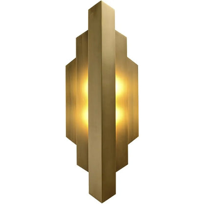 Brass Wall Mounted Lamp - Gold Indoor Up Down Wall Lighting with G9 Socket for Bedroom, Living Room, Stairway, and Entryway (H: 45cm) - Modern Nordic Wall Light Fixture