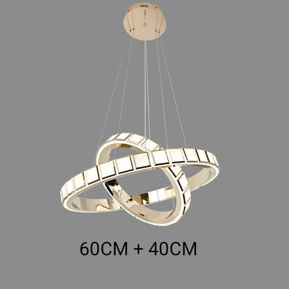 Modern Golden Chandelier with 3 Lights - 85W Elegant Ceiling Fixture, 40*60cm Diameter for Living Room and Dining Room Decor