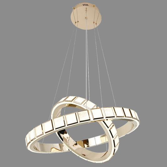 Modern Golden Chandelier with 3 Lights - 85W Elegant Ceiling Fixture, 40*60cm Diameter for Living Room and Dining Room Decor