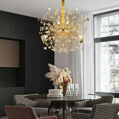 Dandelion Crystal Chandelier - Modern Industrial Hanging Fixture