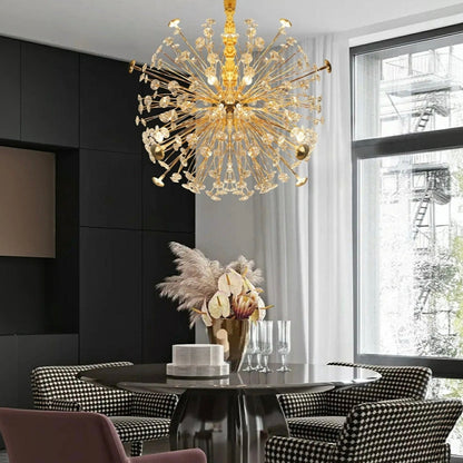 Dandelion Crystal Chandelier - Modern Industrial Hanging Fixture