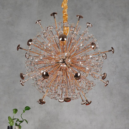 Dandelion Crystal Chandelier - Modern Industrial Hanging Fixture