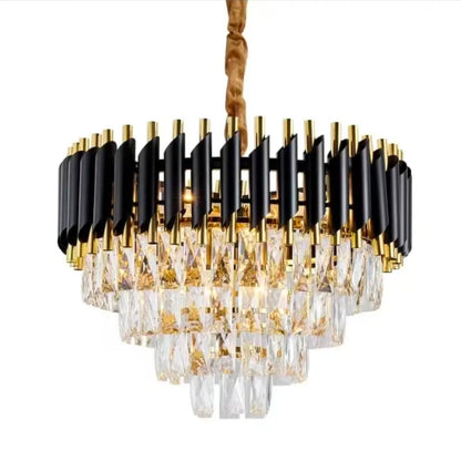 Black Mamba Round Chandelier – RGB + 3-Color Bluetooth Lighting with Remote Control & Rotating Feature