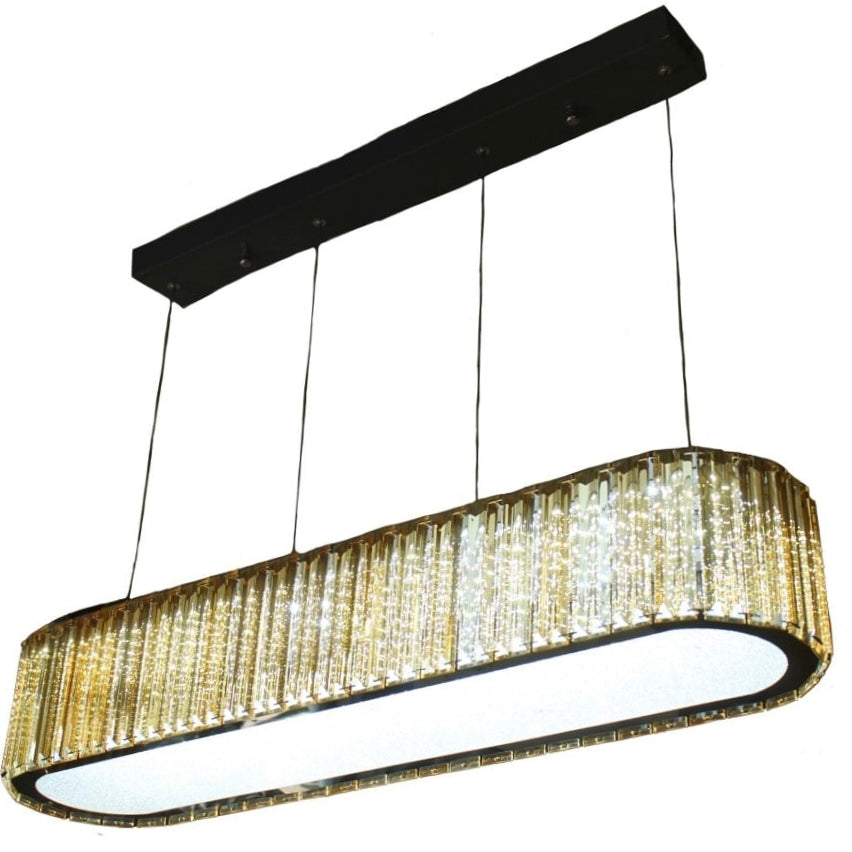 Modern Rectangular Crystal Suspension Chandelier – Elegant Height-Adjustable Lighting for Home & Hotel