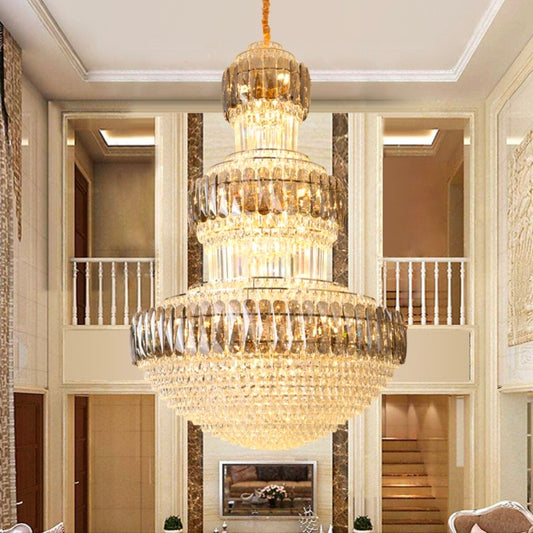 Luxury Crystal Chandelier for Duplex Living Rooms & Hotel Lobbies – High-End Ceiling Lighting for Villas & Restaurants