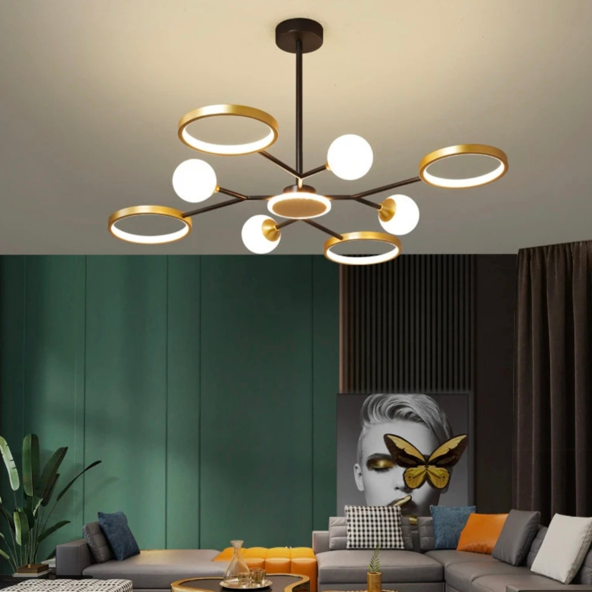 Nordic Magic Bean Chandelier - Modern Simple LED Main Light for Living Room in Luxury Style with Creative Personality