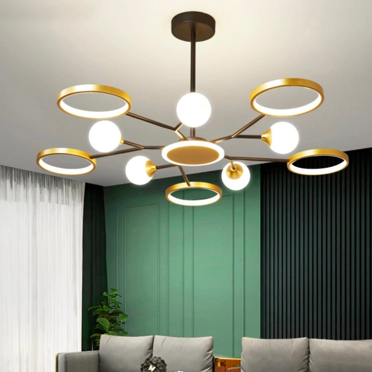 Nordic Magic Bean Chandelier - Modern Simple LED Main Light for Living Room in Luxury Style with Creative Personality