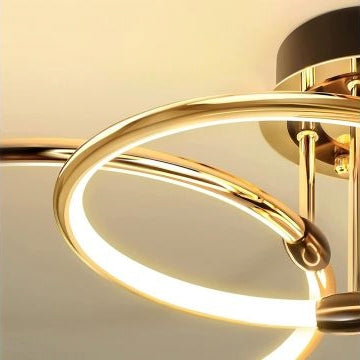 70W Gold Pendant LED Light - 3000K Warm White, D75xH32 cm for Elegant Ceiling Illumination