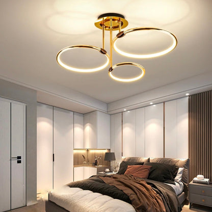 70W Gold Pendant LED Light - 3000K Warm White, D75xH32 cm for Elegant Ceiling Illumination