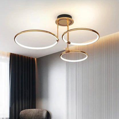 70W Gold Pendant LED Light - 3000K Warm White, D75xH32 cm for Elegant Ceiling Illumination