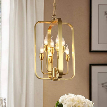 Ornate Gold Chandelier with 10 Bulbs - Luxurious Lighting Fixture for Elegant Spaces