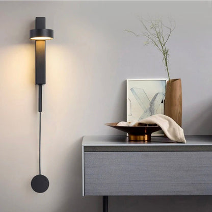 Nordic Adjustable Modern Acrylic Wall Light - Black LED Bedside Sconce in Aluminium Metal