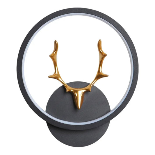 Deer Horn Wall Light - Round Shape Fixture with 3 Color Variants for Unique Home Lighting