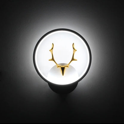 Deer Horn Wall Light - Round Shape Fixture with 3 Color Variants for Unique Home Lighting