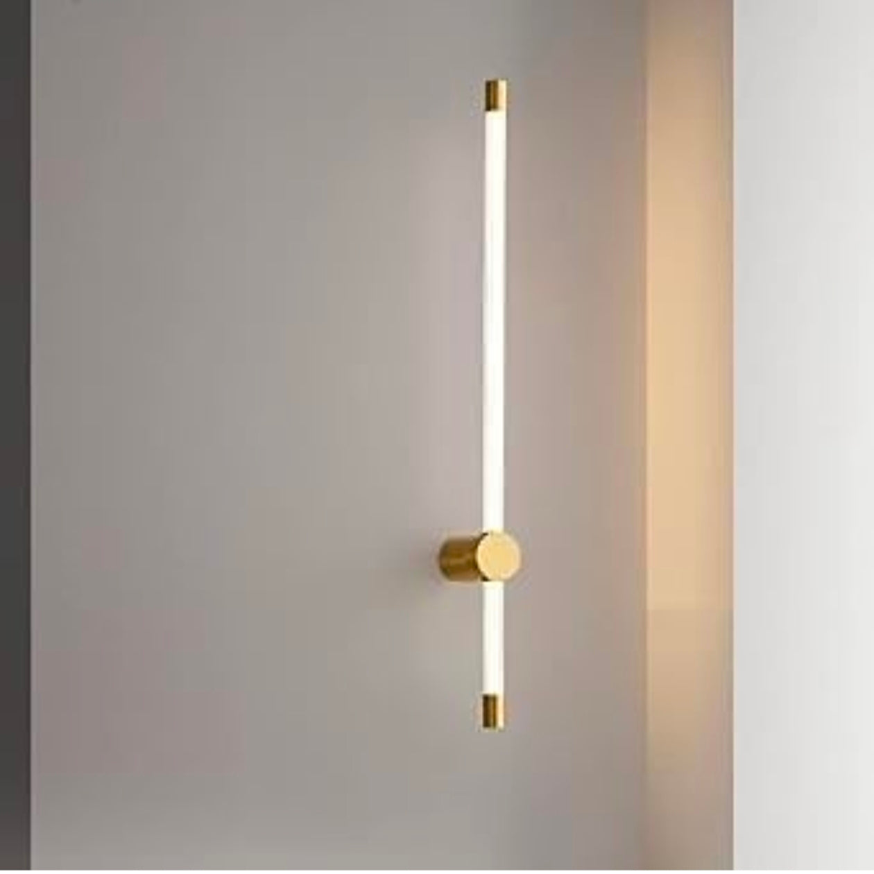 LED Gold Long Tube Acrylic Wall Light - Stylish Warm White Fixture for Modern Home Decor