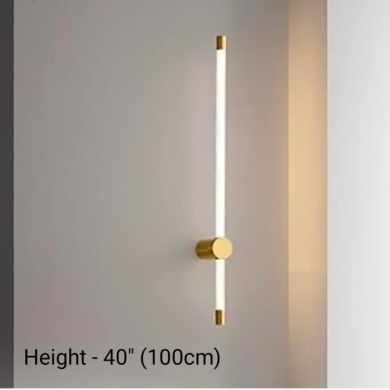 LED Gold Long Tube Acrylic Wall Light - Stylish Warm White Fixture for Modern Home Decor