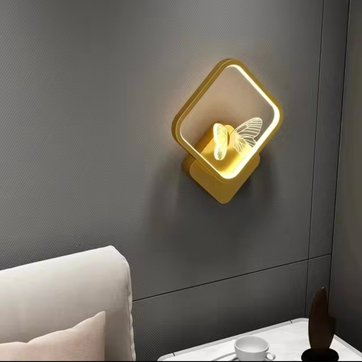 Gold LED Bedside Sconce - Stylish Wall Light for Bedroom and Aisle Decor