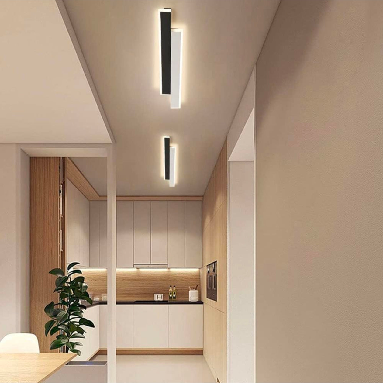 Linear Wall Sconce - Modern Strip Light for Bedroom, Living Room, and Hallway - Height 60cm