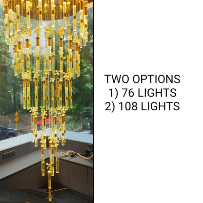 Crystal Gel Pendants - Luminous Luxury Duplex Staircase Chandeliers for Stunning Hanging Lighting