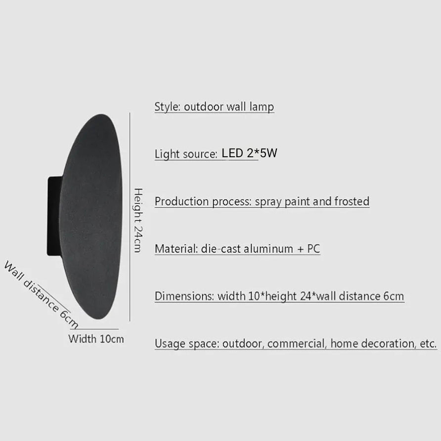 STODE® Elegant 10W Waterproof LED Wall Sconce – Aluminum Stylish Indoor/Outdoor Light Fixture - Warm White - Black (Pack of 1)