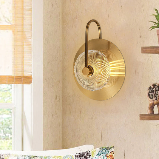 Creative Modern Minimalist Gold Drum Shape LED Wall Lamp - Warm White Lighting for Contemporary Home Decor