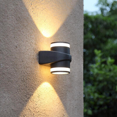 LED 10W Up-Down Outdoor Wall Sconce Light Fixture - 3000K Waterproof Acrylic Lighting - Warm White (Pack of 1)