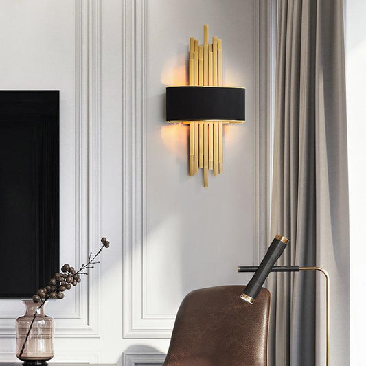 Elegant Black Sconce Light - Modern Wall Lamp for Living Room, Bedroom & Dining Room