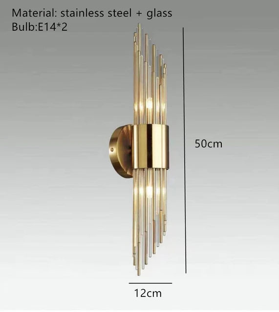 Modern Vertical Gold LED Wall Sconce - Luxury Indoor Lighting Fixture